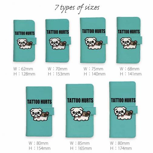 【彫姫】【手帳型】TATTOO HURTS 犬