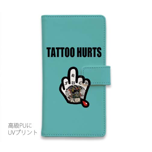 【彫姫】【手帳型】TATTOO HURTS ファックユー