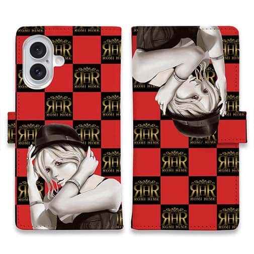 【ROMI HIME】【手帳型】ブロック・チェック(市松模様)　レッド