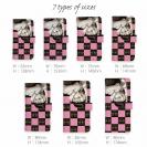 【ROMI HIME】【手帳型】ブロック・チェック(市松模様)　ピンク