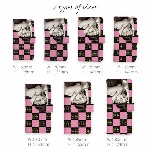 【ROMI HIME】【手帳型】ブロック・チェック(市松模様)　ピンク