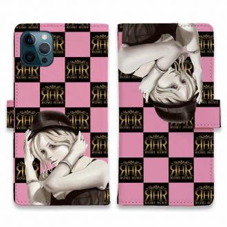 【ROMI HIME】【手帳型】ブロック・チェック(市松模様)　ピンク