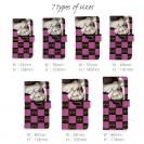 【ROMI HIME】【手帳型】ブロック・チェック(市松模様)　ビビットピンク