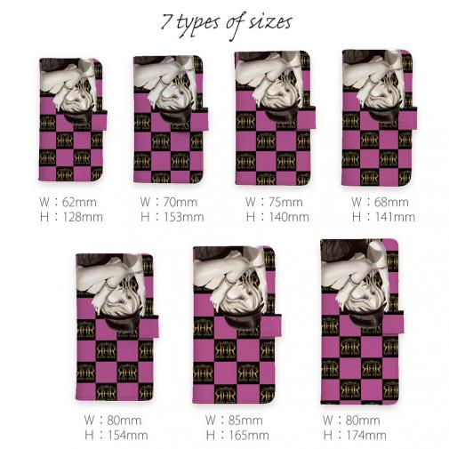 【ROMI HIME】【手帳型】ブロック・チェック(市松模様)　ビビットピンク