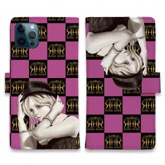 【ROMI HIME】【手帳型】ブロック・チェック(市松模様)　ビビットピンク