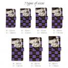 【ROMI HIME】【手帳型】ブロック・チェック(市松模様)　パープル