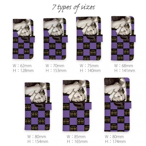 【ROMI HIME】【手帳型】ブロック・チェック(市松模様)　パープル