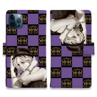 【ROMI HIME】【手帳型】ブロック・チェック(市松模様)　パープル