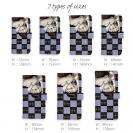 【ROMI HIME】【手帳型】ブロック・チェック(市松模様)　スカイブルー