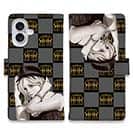 【ROMI HIME】【手帳型】ブロック・チェック(市松模様)　グレー