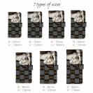 【ROMI HIME】【手帳型】ブロック・チェック(市松模様)　グレー