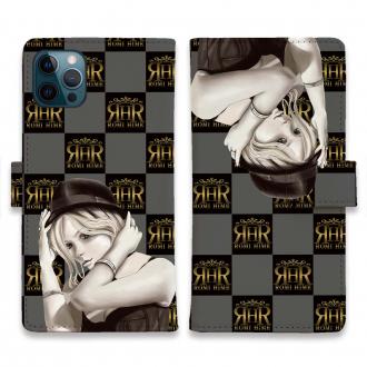 【ROMI HIME】【手帳型】ブロック・チェック(市松模様)　グレー