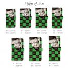 【ROMI HIME】【手帳型】ブロック・チェック(市松模様)　グリーン