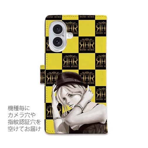 【ROMI HIME】【手帳型】ブロック・チェック(市松模様)　イエロー