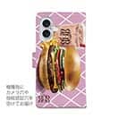 【ROMI HIME】【手帳型】ハンバーガー　ピンク