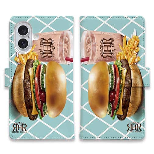 【ROMI HIME】【手帳型】ハンバーガー　グリーン