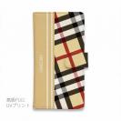 【Genuine】【手帳型】チェック柄　ベージュ＆クリーム