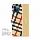 【Genuine】【手帳型】チェック柄　ベージュ＆クリーム