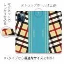 【Genuine】【手帳型】チェック柄　ベージュ＆ブルー