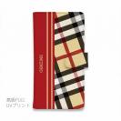 【Genuine】【手帳型】チェック柄　ベージュ＆レッド