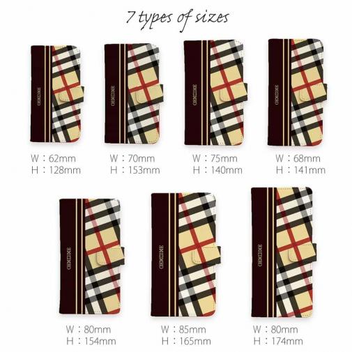 【Genuine】【手帳型】チェック柄　ベージュ＆ブラウン