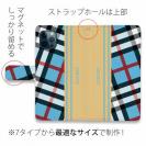 【Genuine】【手帳型】チェック柄　ブルー＆クリーム