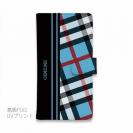 【Genuine】【手帳型】チェック柄　ブルー＆ブラック