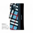 【Genuine】【手帳型】チェック柄　ブルー＆ブラック