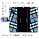 【Genuine】【手帳型】チェック柄　ブルー＆ブラック