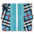 【Genuine】【手帳型】チェック柄　ブルー＆ブルー