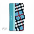 【Genuine】【手帳型】チェック柄　ブルー＆ブルー