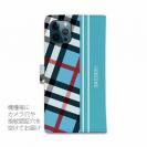 【Genuine】【手帳型】チェック柄　ブルー＆ブルー