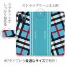 【Genuine】【手帳型】チェック柄　ブルー＆ブルー