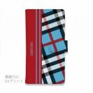 【Genuine】【手帳型】チェック柄　ブルー＆レッド