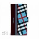 【Genuine】【手帳型】チェック柄　ブルー＆ブラウン