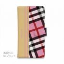 【Genuine】【手帳型】チェック柄　ピンク＆クリーム