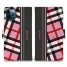 【Genuine】【手帳型】チェック柄　ピンク＆グレー