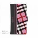 【Genuine】【手帳型】チェック柄　ピンク＆グレー