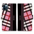 【Genuine】【手帳型】チェック柄　ピンク＆ブラック