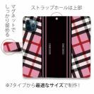 【Genuine】【手帳型】チェック柄　ピンク＆ブラック