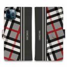 【Genuine】【手帳型】チェック柄　グレー＆グレー