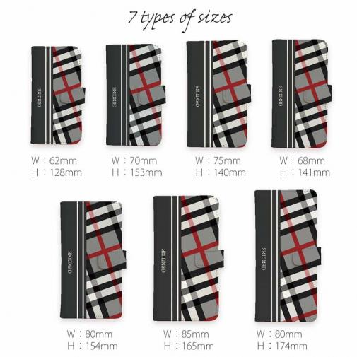 【Genuine】【手帳型】チェック柄　グレー＆グレー