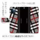 【Genuine】【手帳型】チェック柄　グレー＆ブラック