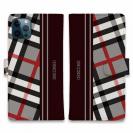 【Genuine】【手帳型】チェック柄　グレー＆ブラウン