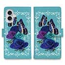 【彫姫】【手帳型】薔薇と蝶