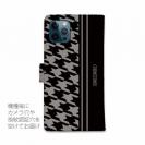 【Genuine】【手帳型】千鳥柄　ブラック＆グレー