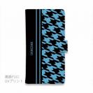 【Genuine】【手帳型】千鳥柄　ブラック＆ブルー