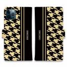 【Genuine】【手帳型】千鳥柄　ブラック＆ベージュ