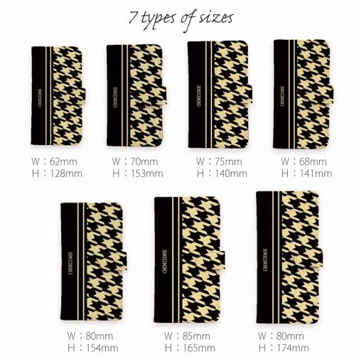 【Genuine】【手帳型】千鳥柄　ブラック＆ベージュ