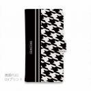 【Genuine】【手帳型】千鳥柄　ブラック＆ホワイト